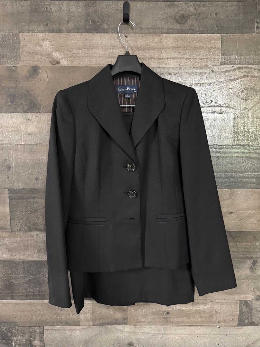 Evan Picone Black Women's Two-Button Pantsuit Jacket